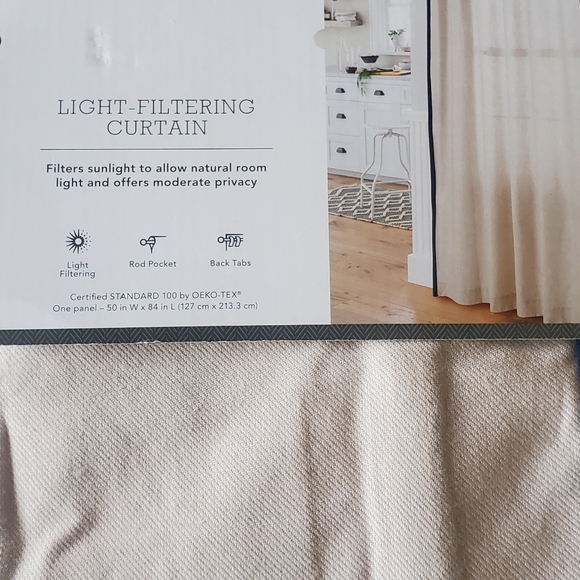 Light Filtering Curtain Panel-Velvet trim - Picture 2 of 6